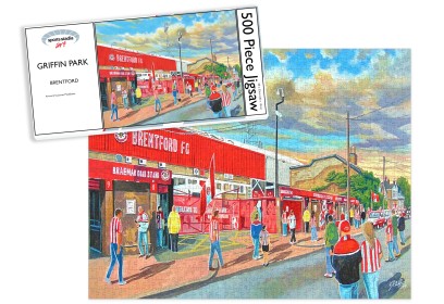 Griffin Park Stadium 'Going to the Match' Fine Art Jigsaw Puzzle - Brentford FC